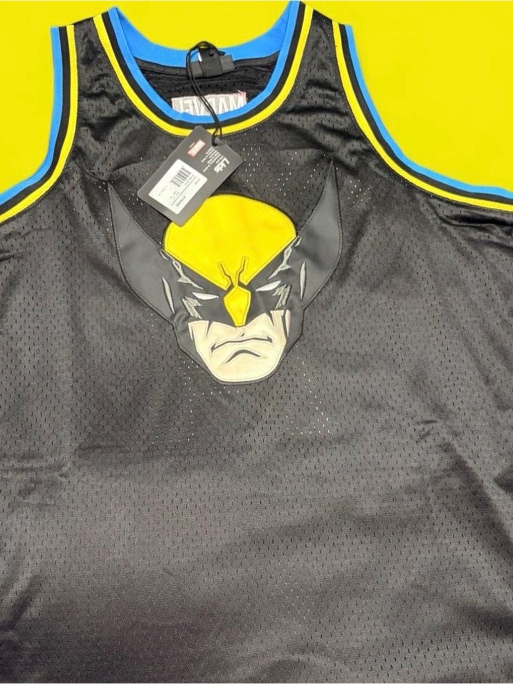 Marvel Black Jersey with Yellow & Blue Wolverine Patch
